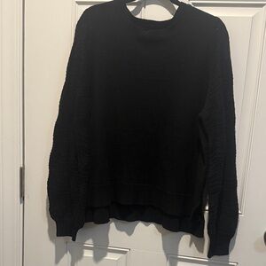 Christian Siriano Black Ribbed Knit Sweater